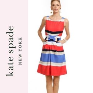 Kate Spade Striped Jillian Bow-Waist Dress